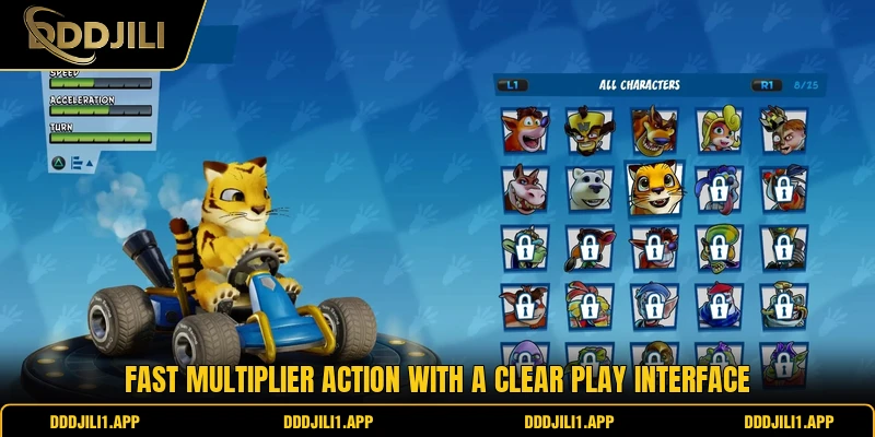 Fast multiplier action with a clear play interface