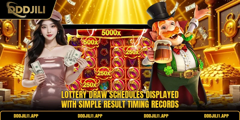 Lottery draw schedules displayed with simple result timing records
