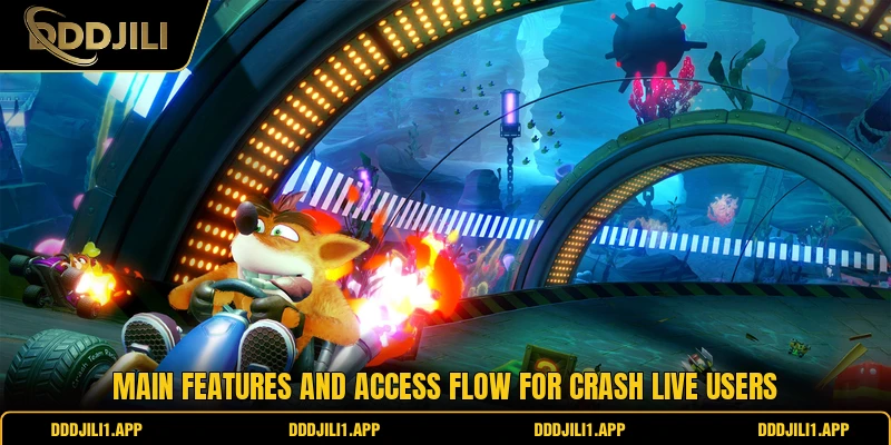 Main features and access flow for Crash Live users