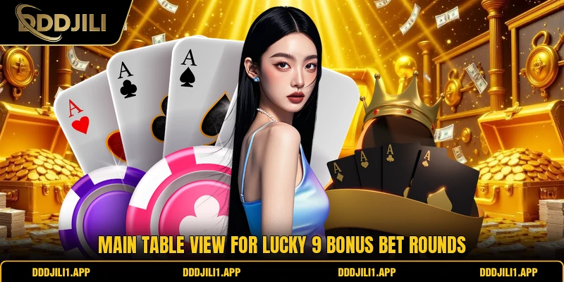 Main table view for Lucky 9 Bonus Bet rounds