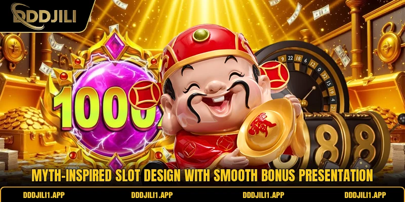 Myth-inspired slot design with smooth bonus presentation