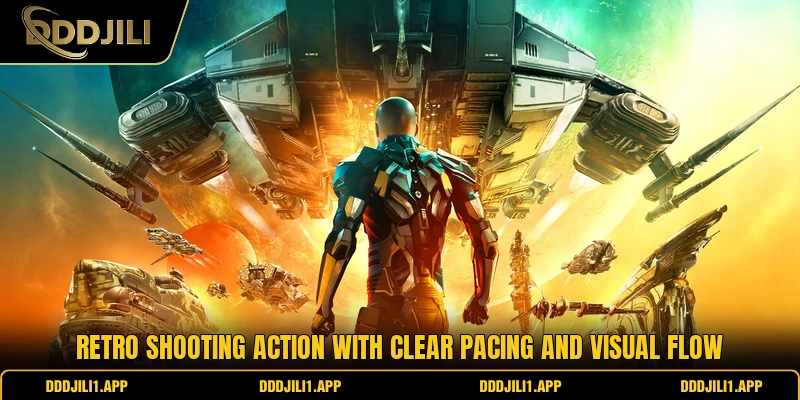 Retro shooting action with clear pacing and visual flow