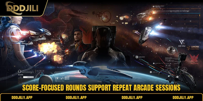 Score-focused rounds support repeat arcade sessions