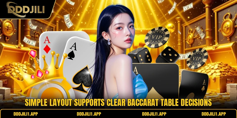 Simple layout supports clear baccarat table decisions