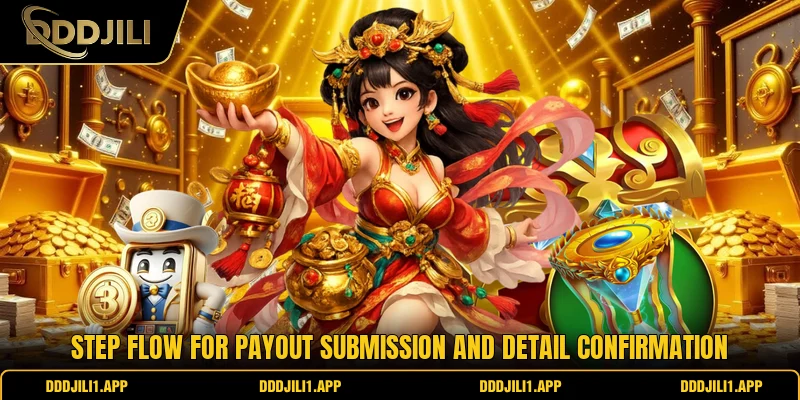 Step flow for payout submission and detail confirmation