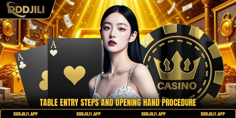 Table entry steps and opening hand procedure