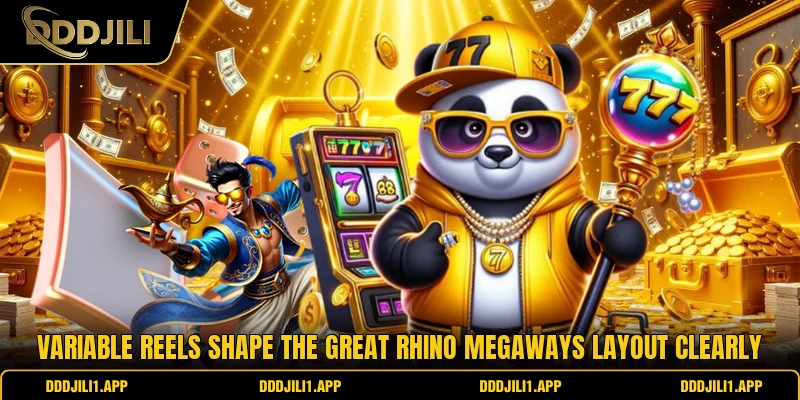 Variable reels shape the Great Rhino Megaways layout clearly